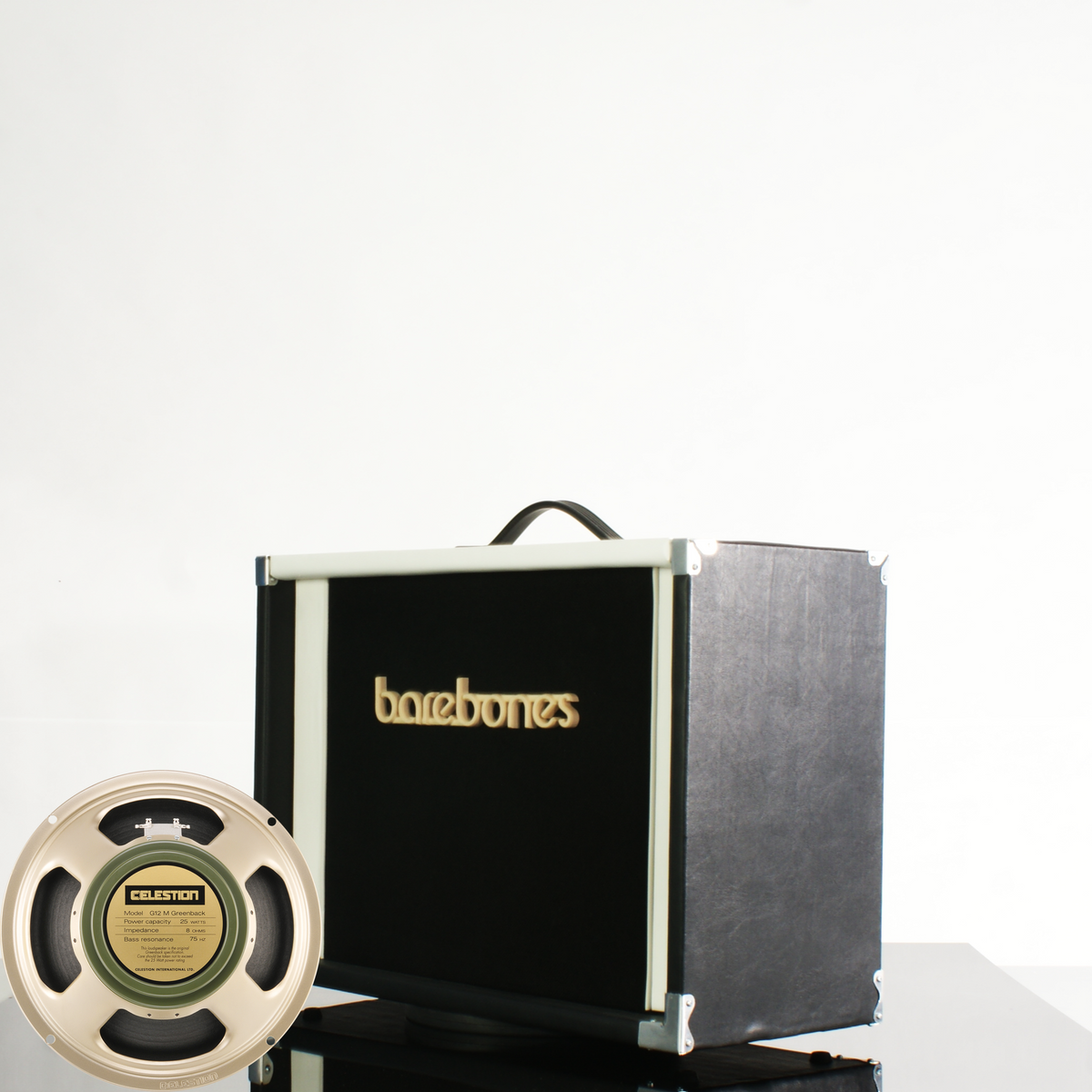 barebones 1x12" 16ohm 25 Watt Celestion Greenback Guitar Speaker Cabinet
