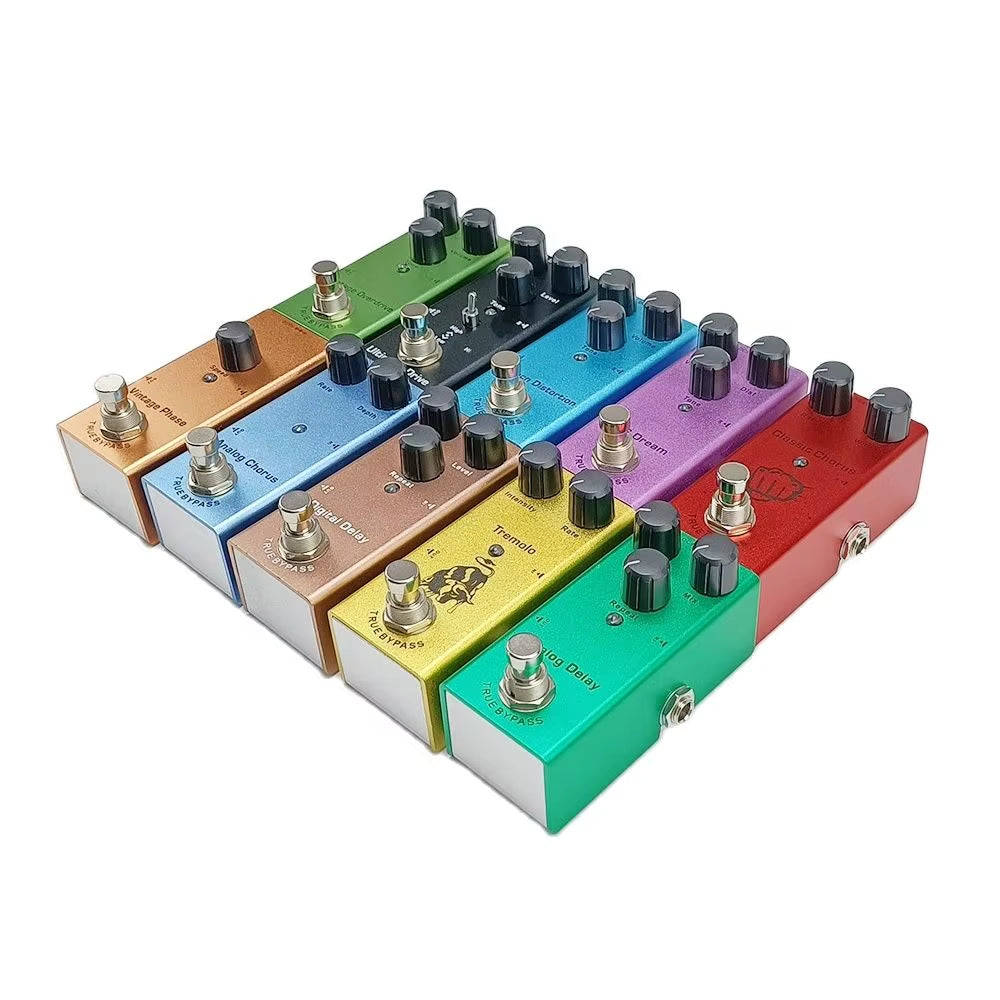Professional Electric Guitar Effects Pedal: Vintage Overdrive, US Dream, Classic Chorus, Vintage Phase, Tremolo, Analog Delay, Digital Delay, Ultimate Drive