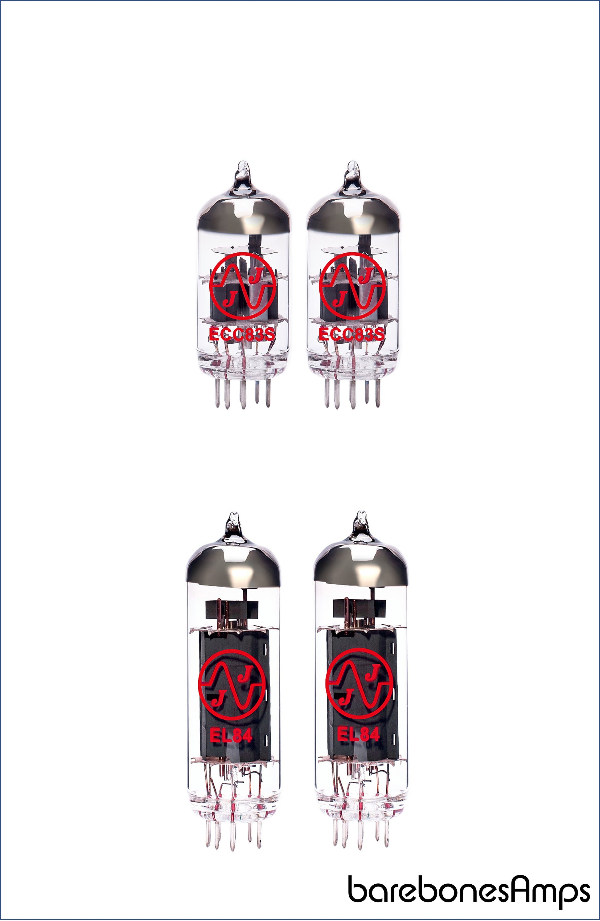 JJ 2 x ECC83 (12AX7) 2 x MATCHED PAIR EL84 (6BQ5) Vacuum Tube / Valve by barebonesAmps