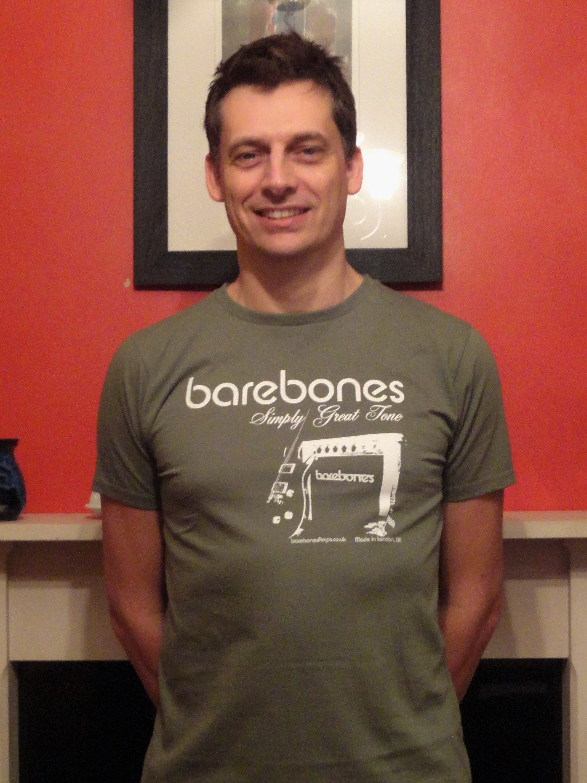barebones Fitted Green T shirt Model