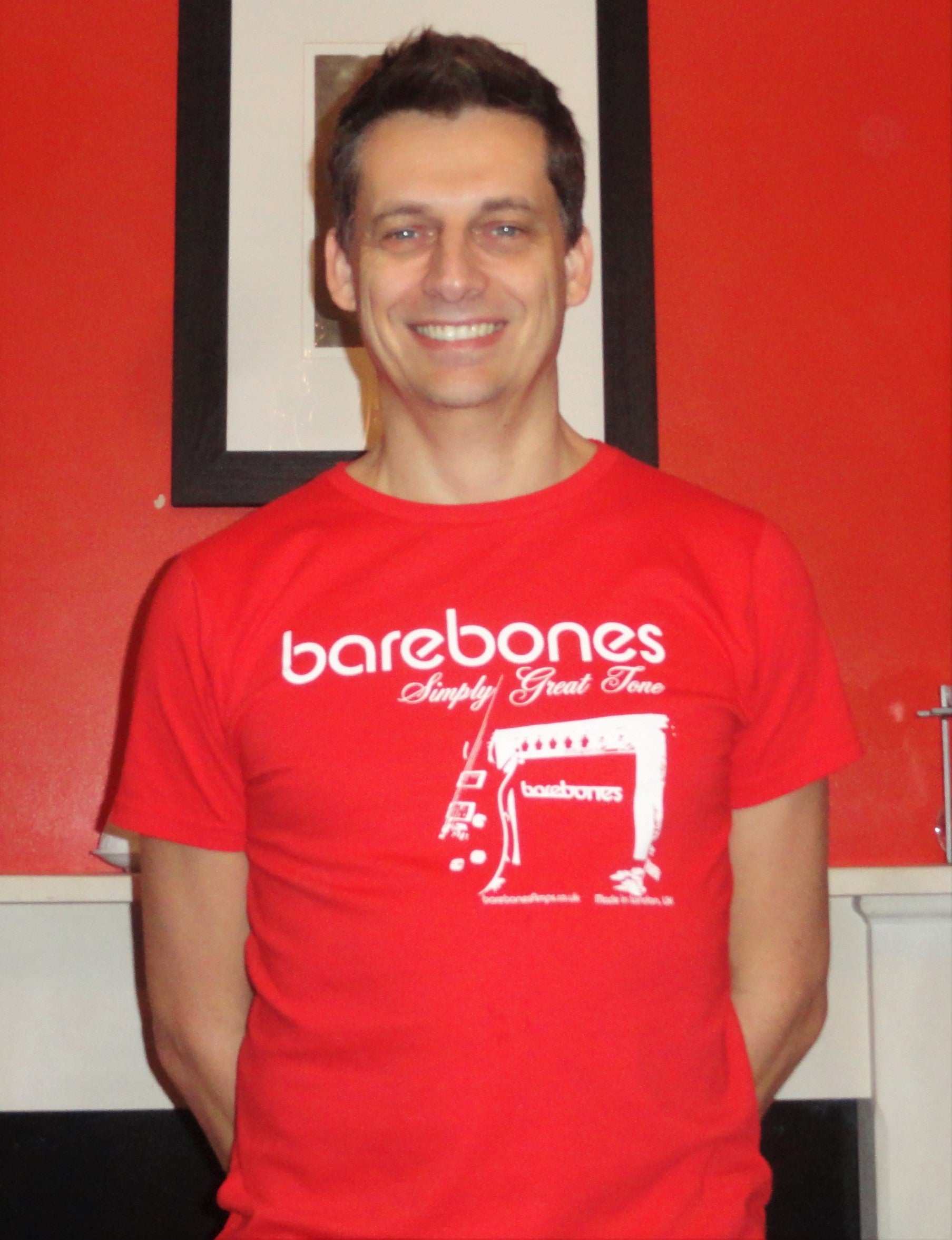 barebones T Shirt Fitted Red Model